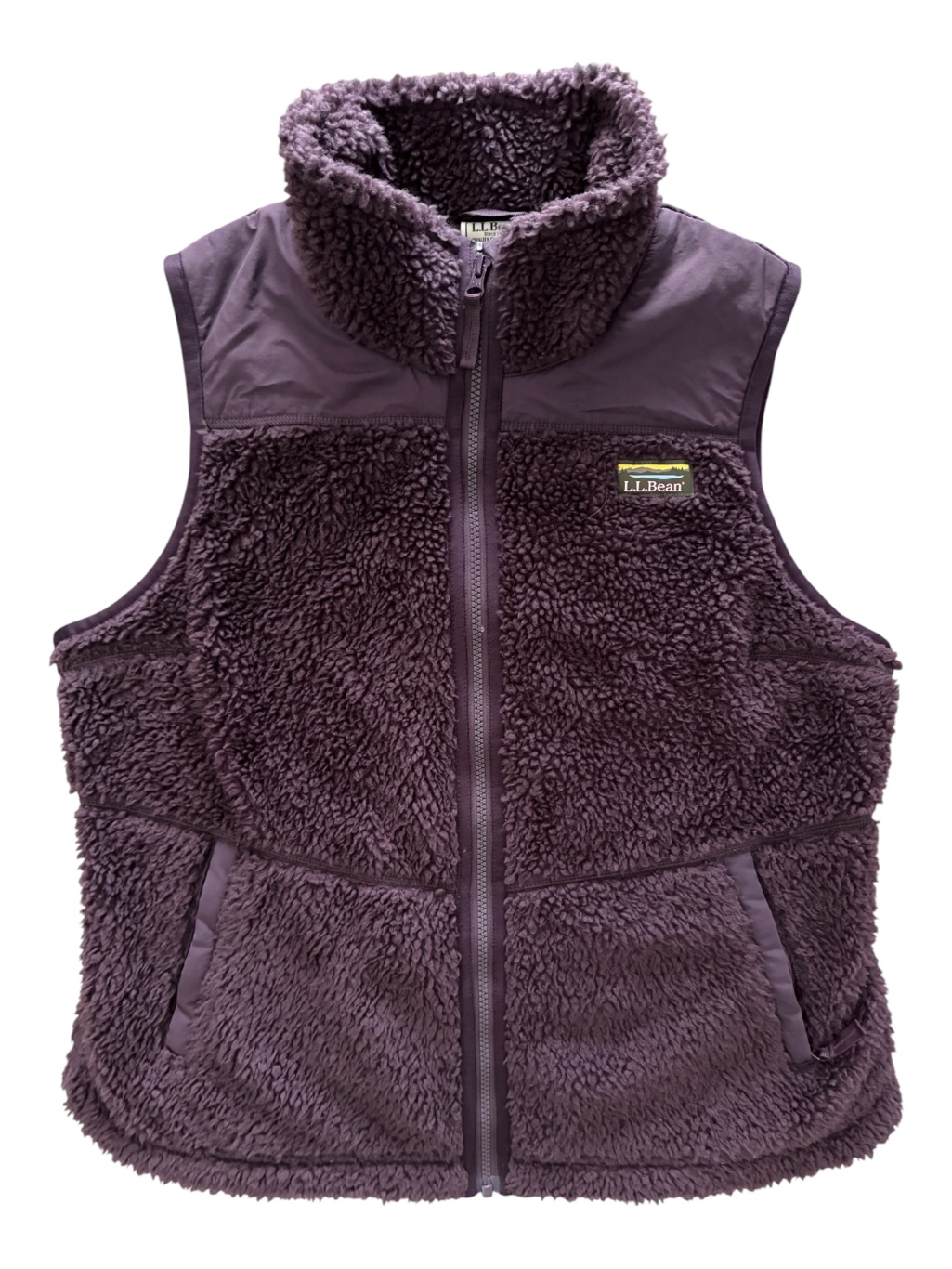 Ll Bean's Sherpa Fleece Vest, Sz Sm (Fits 6-8) In Eggplant